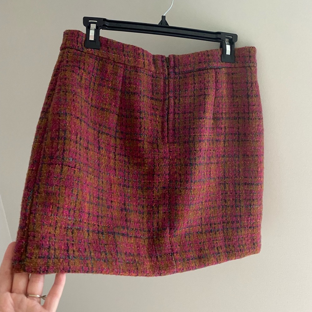 New‎ Skies Are Blue burgundy and brown tweed  mini skirt Christmas gift Holiday - Picture 8 of 10